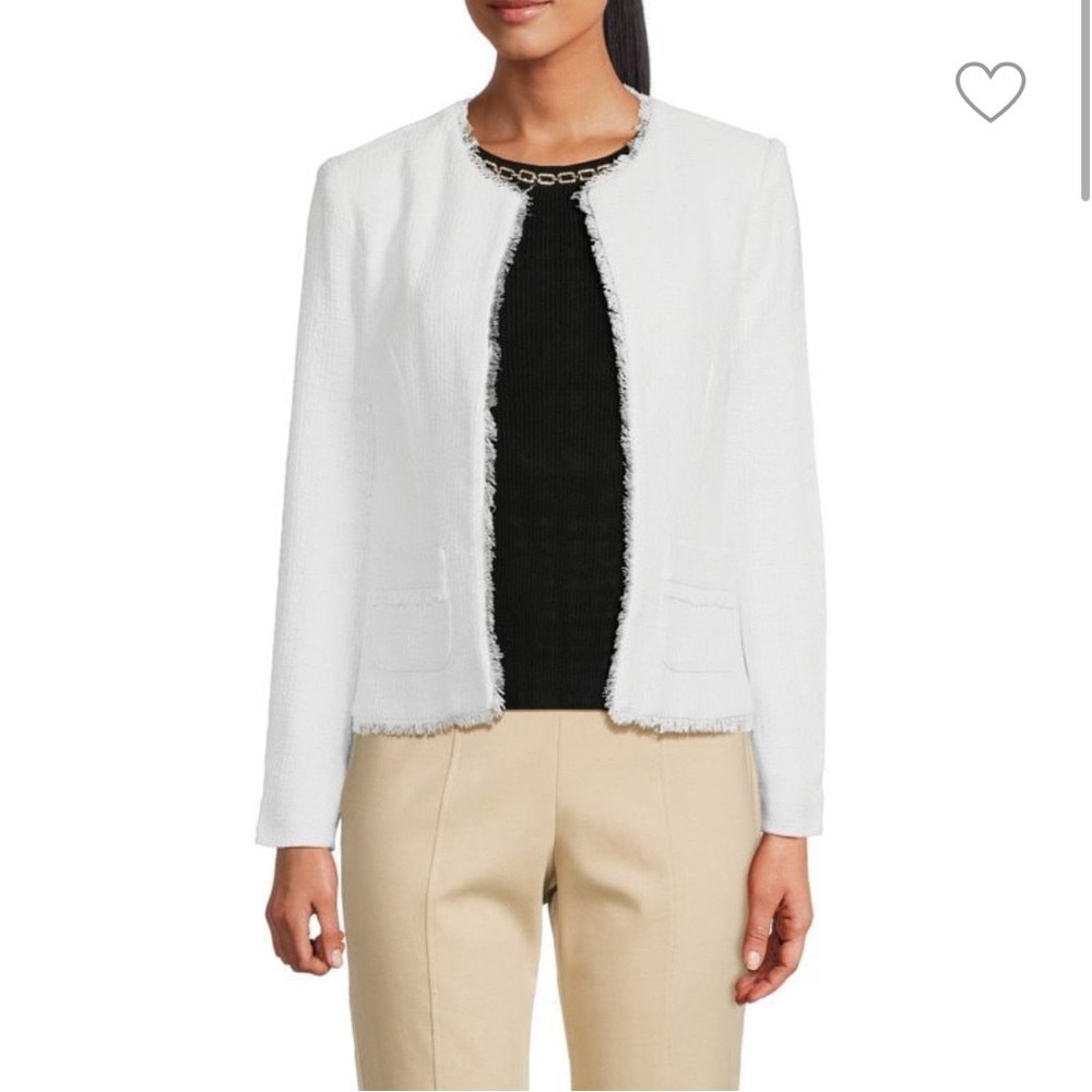 Nanette Lenore Tweed Jacket WHITE